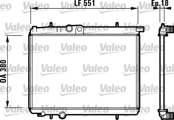 Motor Su Radyatoru P206 P206+ (T3E) 1,1I / 1,4I / 1,6 16V 98> Klimali Olcu: (380*551,3*18) / (133038) | VALEO 732886 | OEM 1330.38 1330.38 1330.B3 1330.F8 1330.H5 1330.B3 1330.F8 1330.H5