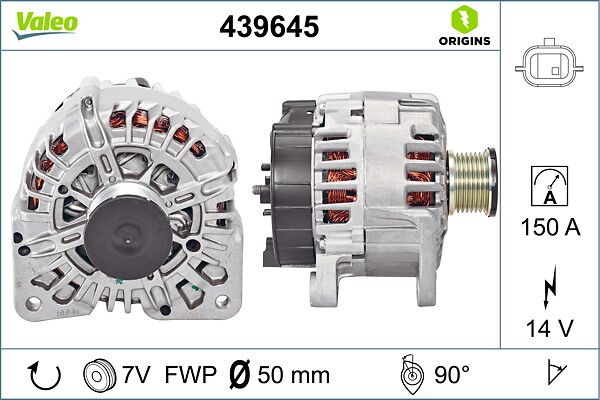 Alternator 12V 150A Laguna F4R (TG15C143) | VALEO 439645 | OEM 8200854117