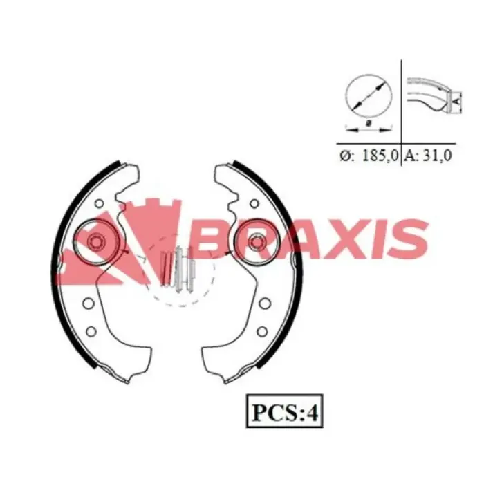 Arka Pabuc Fren Balatasi Uno 60 | BRAXIS AC0005 | OEM 9948235 9948235 9948237 77362292 4460028 9948237 77362292 4460028
