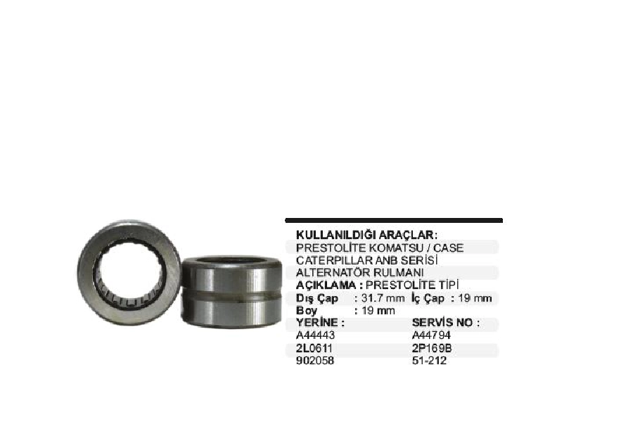 Prestolıte Komatsu Alt Masura Rulman | OEM AR090