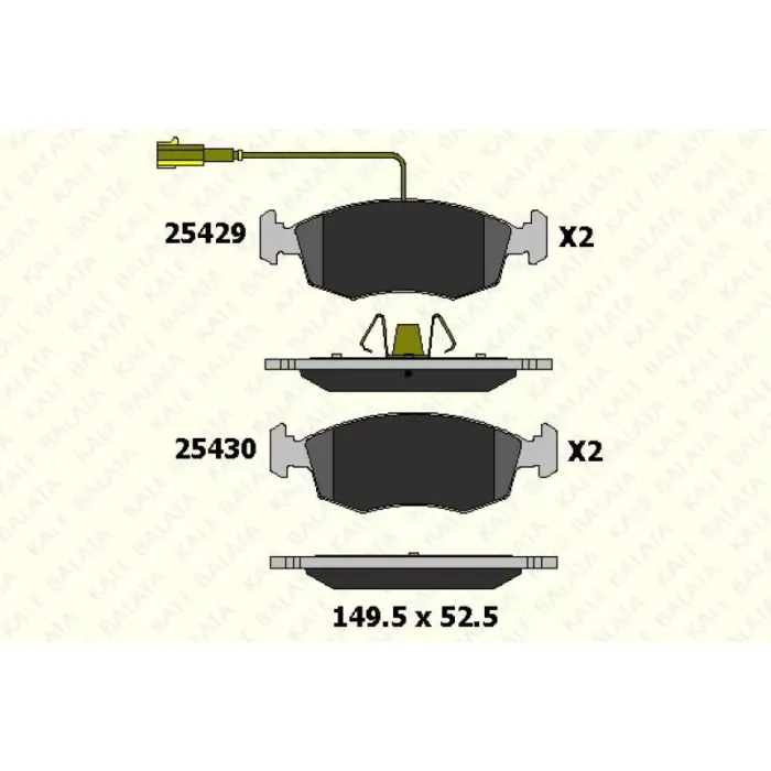 On Fren Balatasi Punto Evo 500 1,2 / 1,3 / 1,4 09> | KALE B 25429 172 05 ANS | OEM 77365729 77366538 71772815