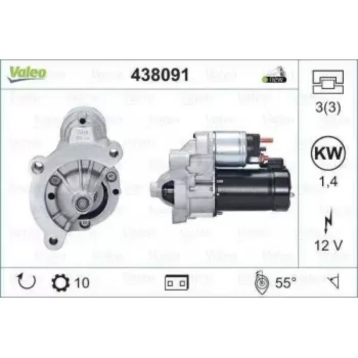 Mars Motoru 12V 1.4KW Berlingo P206 P306 P307 Partner P306 P406 P607 DW8 / DW10TD Expert III Jumpy III Scudo III P807 P806 P406 Xantia P407 C5 EW10A | VALEO 438091 | OEM 5802.W5 5802.W5 71716563 1342792080 9625382580 9648111680 71716563 1342792080