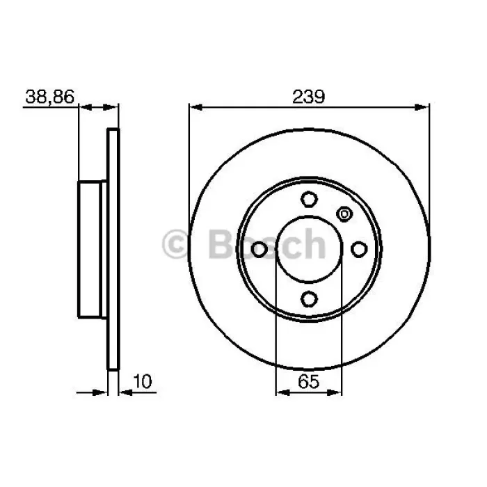 On Fren Aynasi Golf I / II 1,5D / 1,6D 1,8GTI 83>92 Passat 1,8 / 2,0 88>93 Polo 1,3 / 1,4D | BOSCH 0986478010 | OEM 811615301
