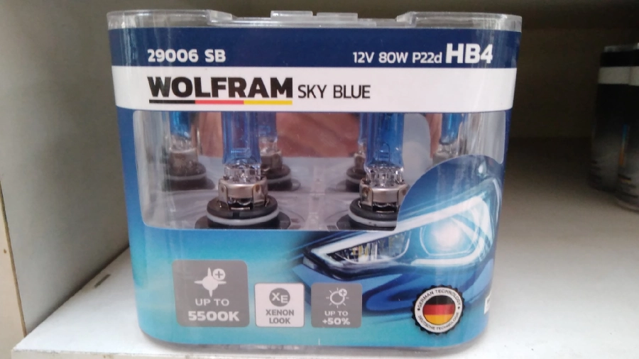 Ampul 12V HB4 80W P22d Sky Blue Beyaz Işık Takım | OEM 29006SB