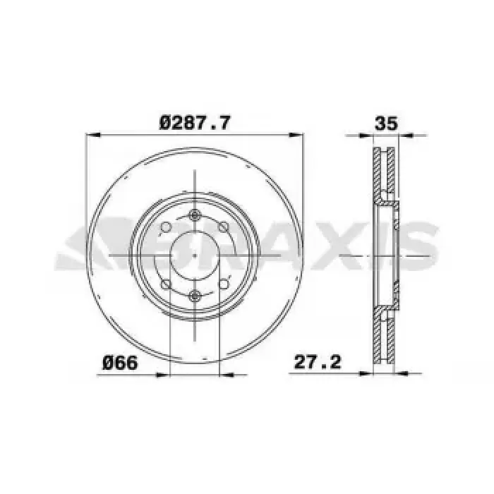 On Fren Disk Aynasi Havali C5 C5 II 2.0HDI / 2.2HDI / 3.0 V6 01> Xantia Xantia II 3.0 V6 / 2.0T / 1.9T / 1.9D | BRAXIS AE0198 | OEM 4246.W3