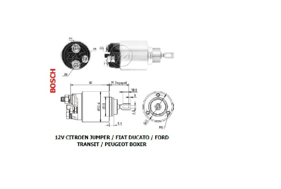 Marş Otom. Bosch Tipi Fiat Ducato, Citroen Jumper Yeni Model, Ford Transit V347, Transporter Yeni Model Mercedes Benz | OEM ZM-2381