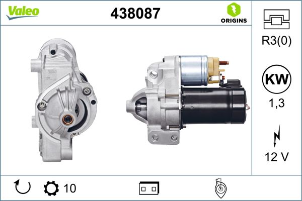 Mars Motoru 12V 11 Dis Clio II Laguna 2,0 / 3,0 C5 C5 II C5 III C6 C8 P406 P407 P607 P807 ES9A ES9J4S (3,0 24V) | VALEO 438087 | OEM 5802CZ 5802CZ 5802W6 5802X7 5802W6 5802X7