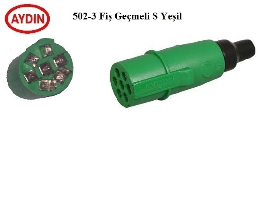 Soket 7Lİ Tır Römork S Tipi Erkek Yeşil | OEM AYD502-3