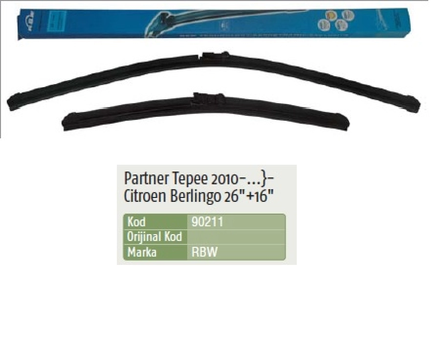 Silgi Paleti (2 Adet) 410 ve 650mm Muz - Peugeot: Partner (2008 ve sonrası ) Partner Tepee (2008 ve sonrası ) Citroën: Berlı | OEM 90211
