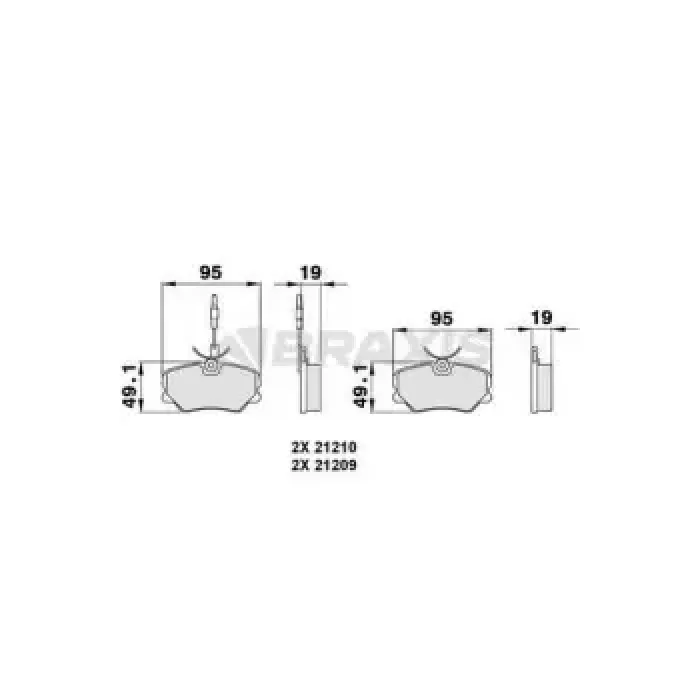 On Fren Balatasi P405 Sri XU9J4 1.9 (4 Kablolu) | BRAXIS AB0127 | OEM 4251.35 4252.70