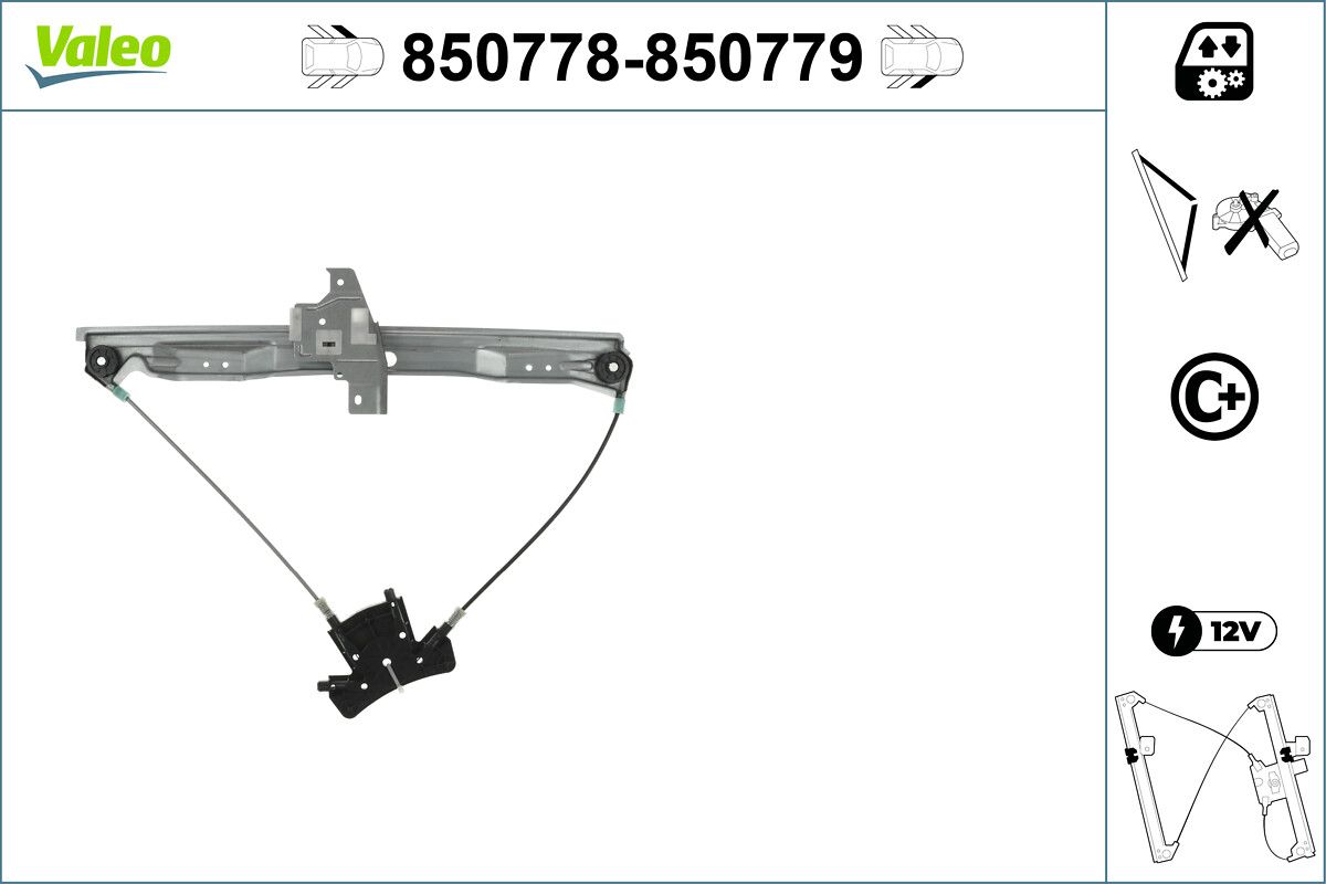 Cam Mekanizmasi Elektrikli On Sol P407 1,8 / 2,0 04> | VALEO 850778 | OEM 9221Q6