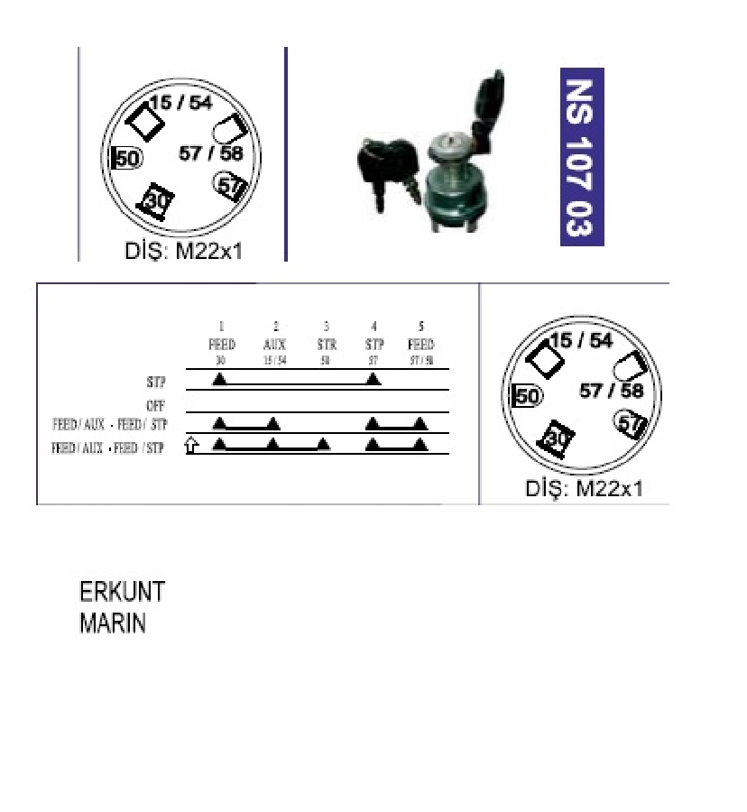Kontak Anahtarı - Erkunt Traktör E060017742871, E060047742861, E060017745941 Tümosan Uzun Boğaz | OEM NS10703