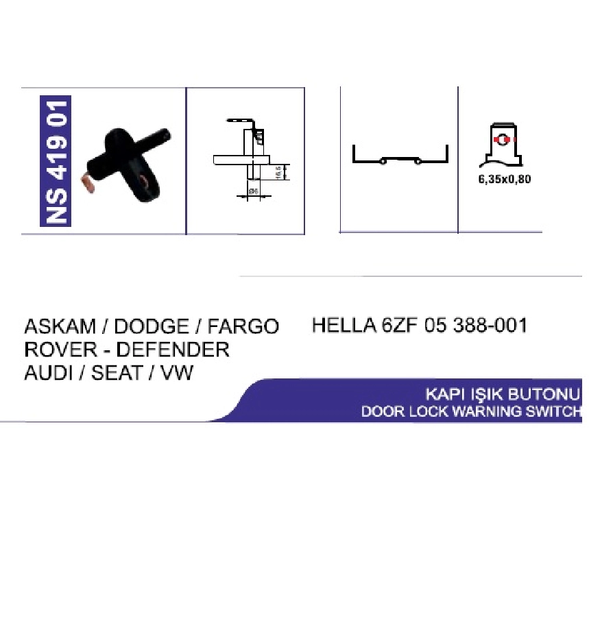 Askam, Dodge, Fargo-Kapı Işık Butonu | OEM NS41901