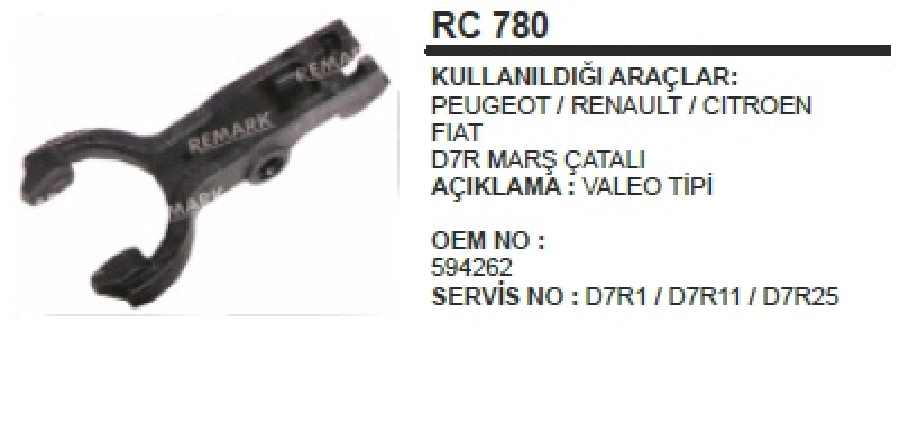Marş Çatalı Şanzumanlı Valeorenault Megane, Dizel Laguna, Clio, Kangoo, D6RA Dinamolarda D7R12, D7R27 P | OEM RC780