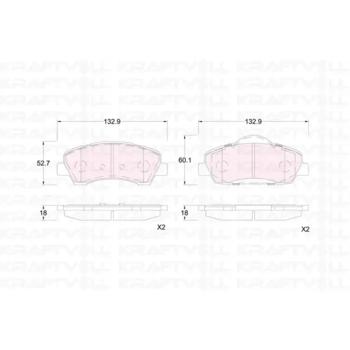 Fren Balatasi On 301 12> 308 13> / C Elysee 12> C4 Cactus 14> Mando Tip | KRAFTVOLL 07010142 | OEM 1608691380-1610699280