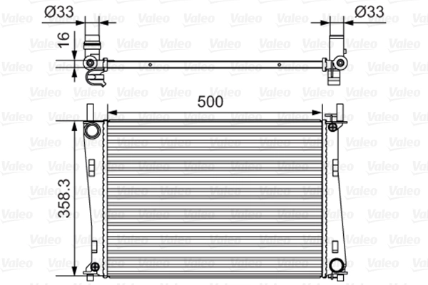 Motor Su Radyatoru Fiesta V Fusion 01>08 1,25 1,4 16V / 1,6 16V Mazda II 1,4 16V / 1,6 16V 02 /> Olcu: (500 X 356×13) | VALEO 734273 | OEM 1141490 1141490 1214785 1222562 1214785 1222562