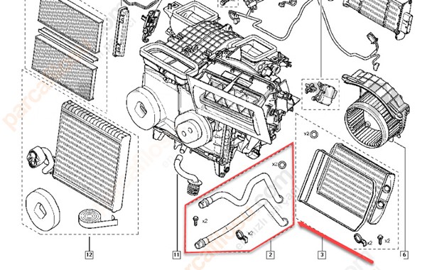 Kalorifer Boru Takımı Rnault Kangoo 1.4 16V Megane 3 1.4 16V 7701209820 | OEM 40846
