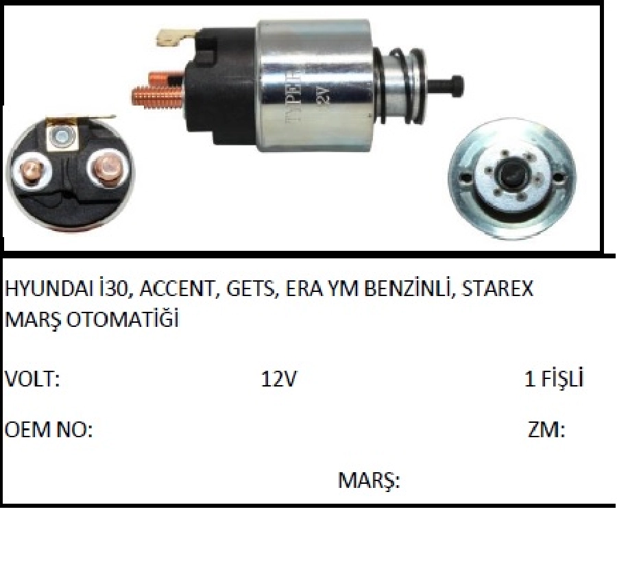 Marş Otom 12V Valeo Tipi Hyundai Era Accent Matrix Getz-İ30 Kia Rıo-Cerato -Ceed-1.5LT Benzınlı Küçü | OEM 14MIT12406