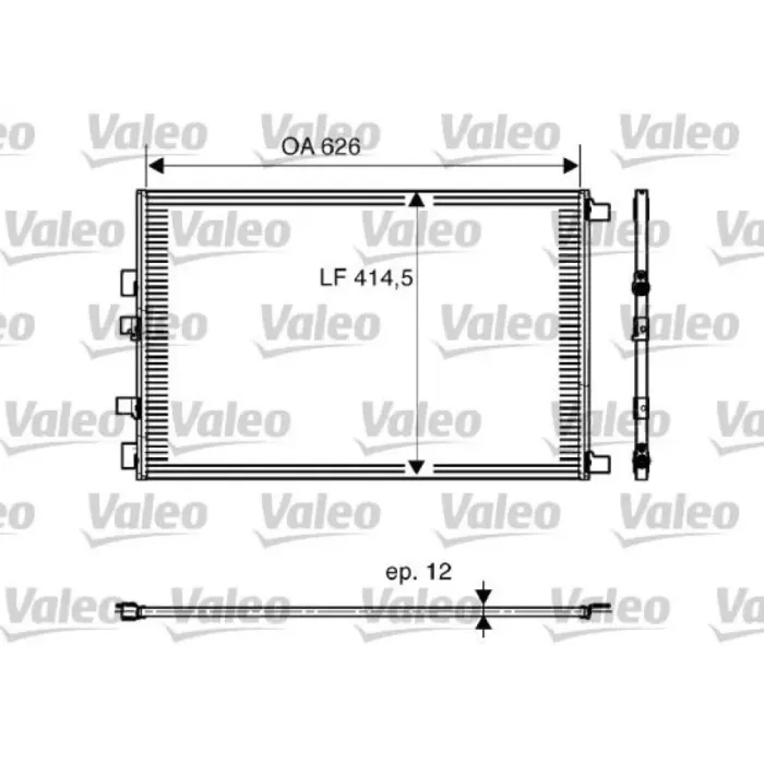 Klima Radyatoru Megane II Scenic II 2,0 DCI 05> (626X414X12) | VALEO 818002 | OEM 8200325004
