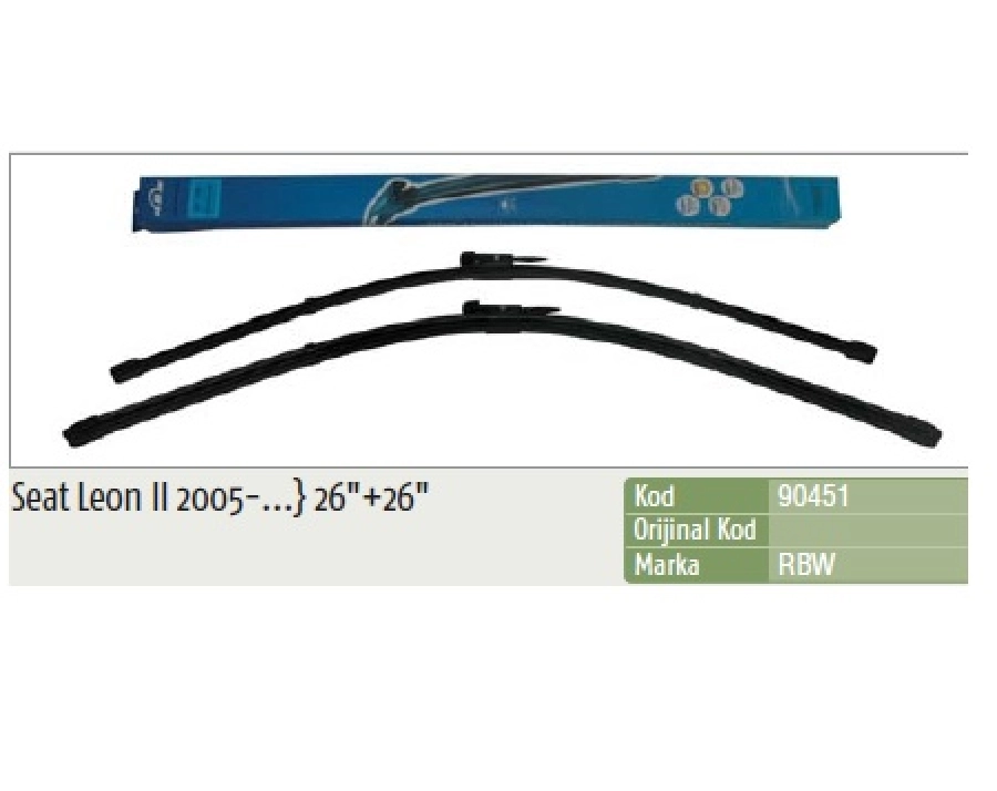 Silgi Paleti (2 Adet) 650 ve 650mm Muz - Seat: Altea (2004 ve sonrası ) Altea 40 (2004 ve sonrası ) Leon (2005 ve sonrası ) Toledo (20 | OEM 90451
