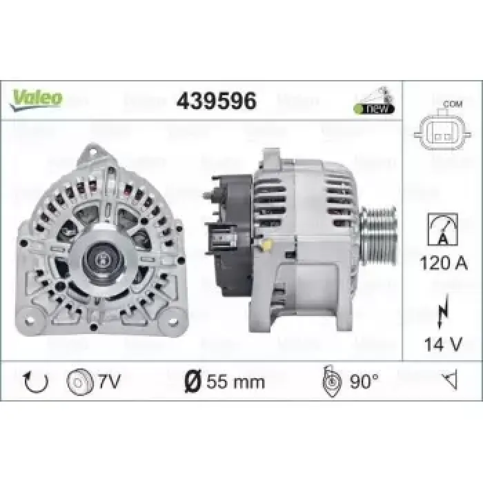 Alternator Clio III,IV Modus 1.2 16V 2.0 16V | VALEO 439596 | OEM 8200623231 8200623231 8200718724 8200718724