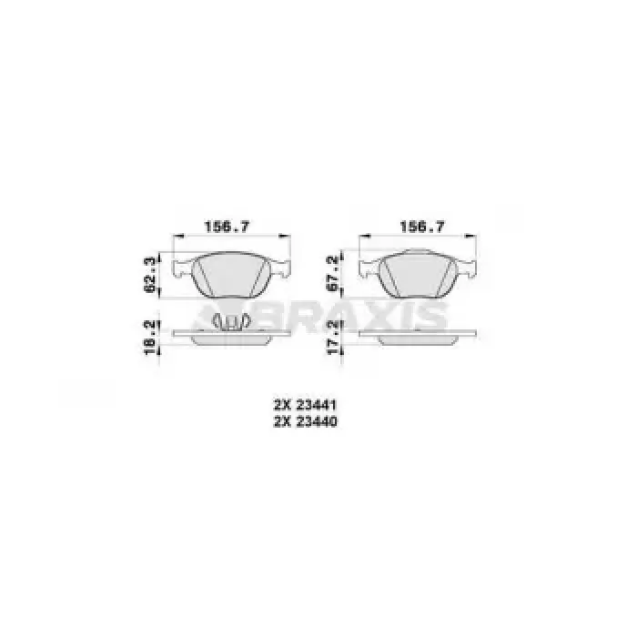 On Fren Balatasi Connect 1,8TDCI 02 /> Focus 1,8TDCI 98>05 | BRAXIS AA0124 | OEM 2T14 2K021 AC 4427737