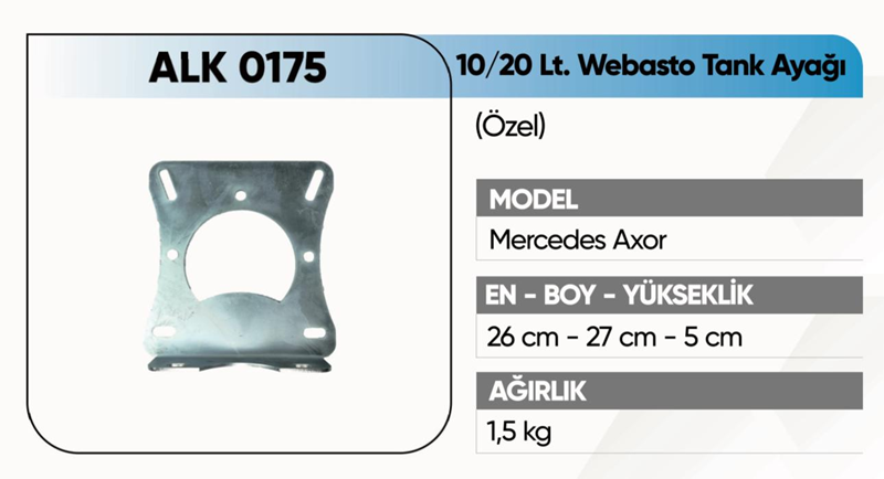 Alkotek Axor Webasto Tank Ayağı 10, 20 Lt. Özel