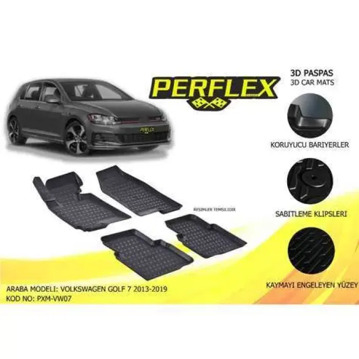 Paspas 3D Havuzlu 10-Mat Golf 7 2013-2019 | PERFLEX PXM-VW07