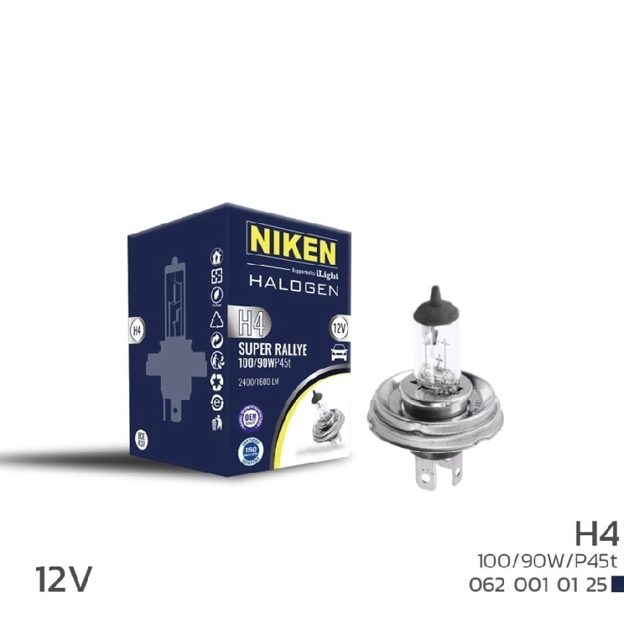 Ampul 12V H4 100W, 90W Halojen Ampul P45t (Tablalı) | OEM 0620010125