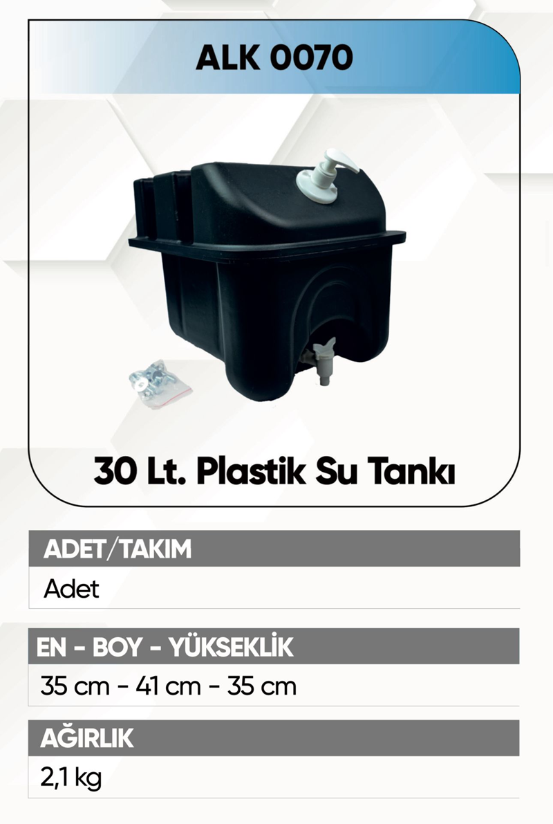 Alkotek Dorse 30 Lt.su Tankı Plastik Siyah
