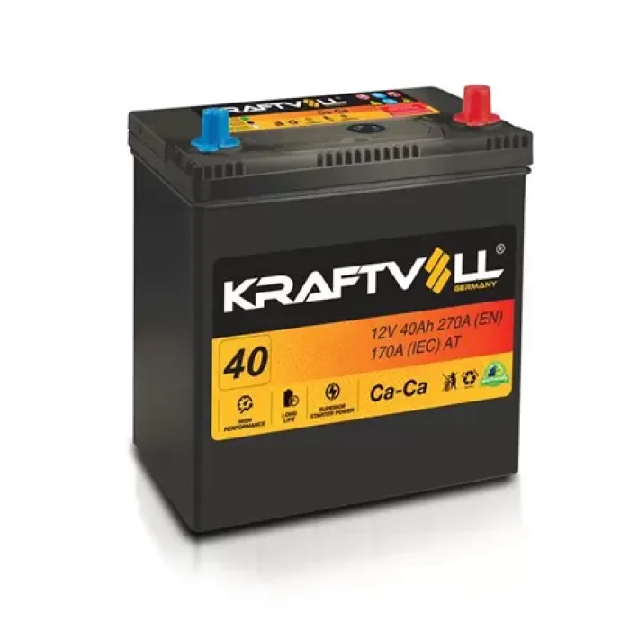 Aku 12V 40 Ah NS40 (197×129×227) Dar Tam Kapali Ince | KRAFTVOLL 18010001