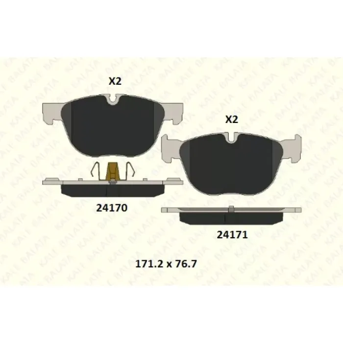 Fren Balatasi On BMW E70 E71 F15 F85 F16 F86 | KALE B 24170 197 05 MSH | OEM 34116852253