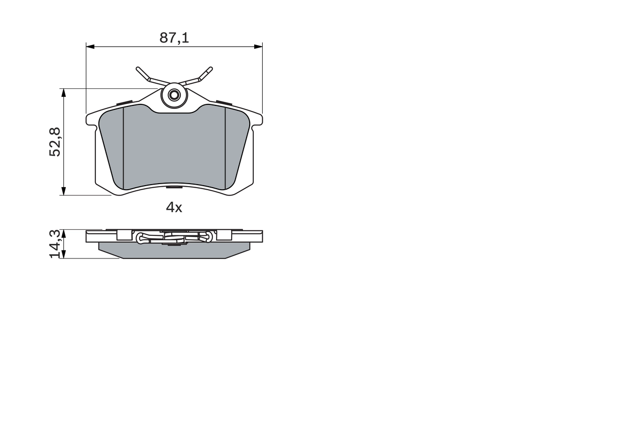 Arka Fren Balatasi Megane 2 A3 Golf Passat 2,3,4 Vento Jetta 2 Octavia Cordoba Ibiza Toledo P405 (1 2) | BOSCH 0986466683 | OEM 191698451C 1H0698451B
