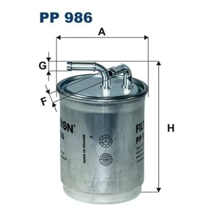 Yakit Filtresi (Mazot) Cordoba Ibiza IV V 02>09 Polo 05> Fabia 05>08 Roomster 1,4TDI 1,6TDI 1,9TDI | FILTRON PP 986 | OEM 6Q0127400F 6Q0127400F 6Q0127401F 6Q0127401F