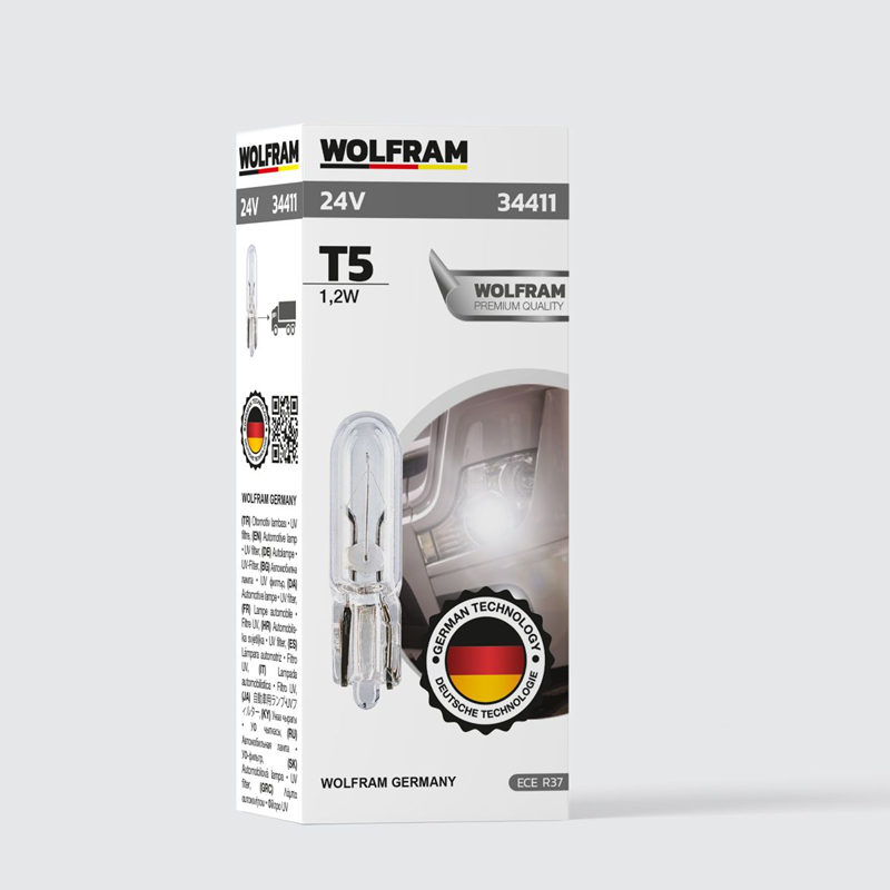 Wolfram 24 Volt T5 1,2 Wat Küçük Dipsiz