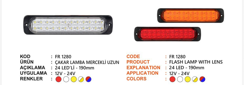 Fr 24 Ledli Uzun Çakar Lamba Sarı