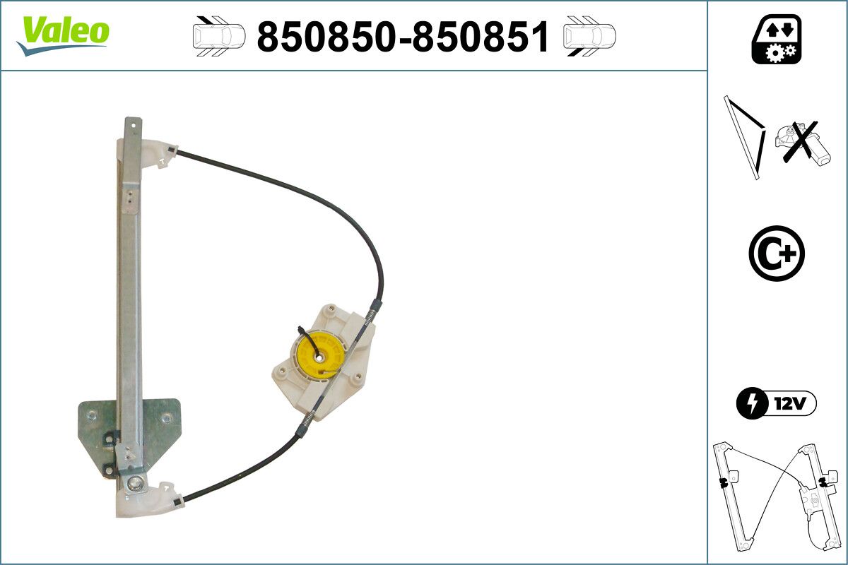 Cam Mekanizmasi Arka Motorsuz Sol A4 01>08 | VALEO 850850 | OEM 8E0839461C