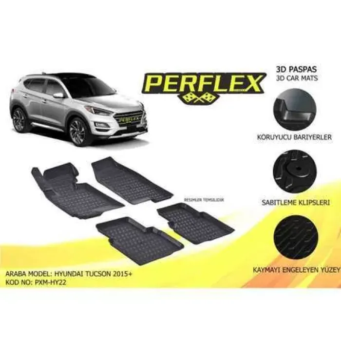 Paspas 3D Havuzlu 10-Mat Hyundai Tucson 2015-> | PERFLEX PXM-HY22
