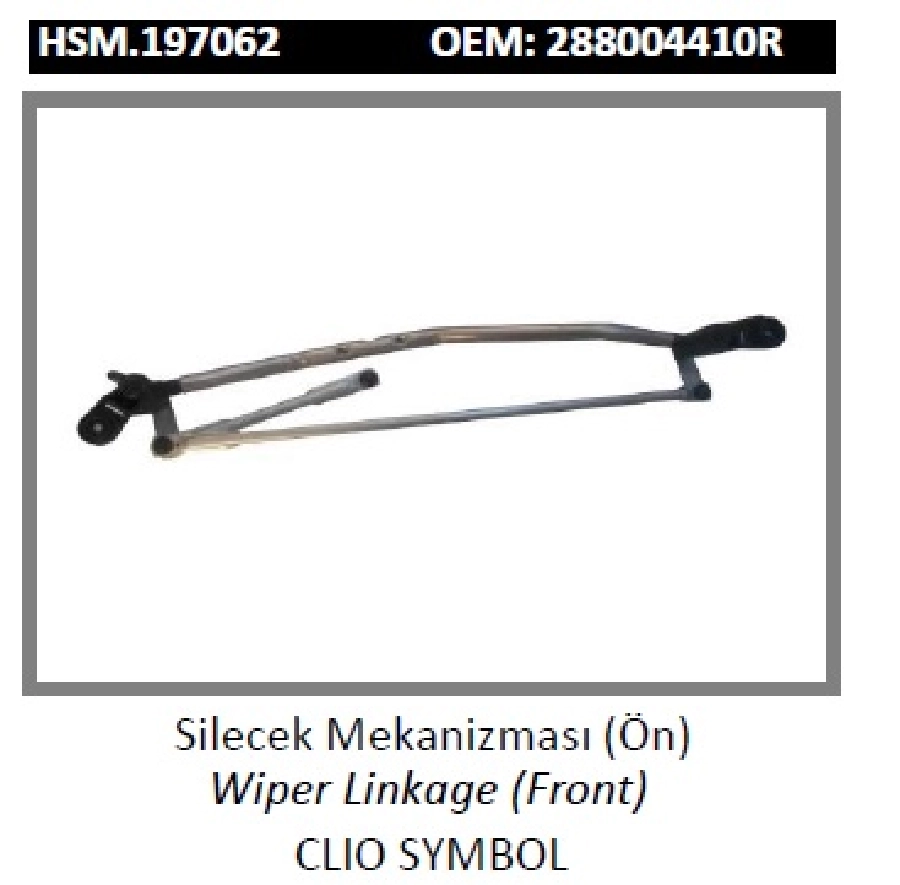 Cam Silecek Mekanizması - Clio Symbol 288004410R | OEM HSM.197062