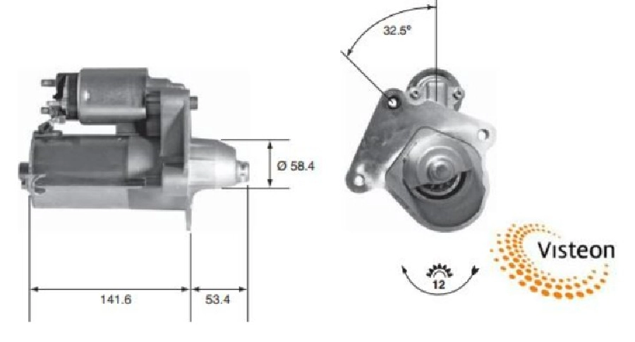 Marş Motoru 12V 12D 1,4KW Fiesta-Ecosport-Courier 8V2111000AE 1736433 | OEM 20-100-01021