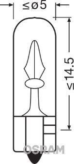 Kucuk Dipsiz Ampul 12V 1,2W T5 Gosterge | OSRAM 2721 | OEM 12WKUCUK