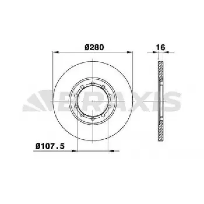 Arka Fren Disk Aynasi Transit V347 2.2TDCI / 2.4TDCI / 3.2TDCI 06>14 A.ceker+Absli | BRAXIS AE0374 | OEM 6C16 2A315 AB 1451765 2A315 1451765