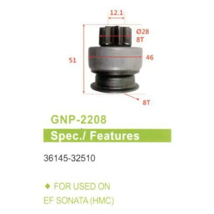 Mars Dislisi (Kmd-5493) 8 Dis Hyundai Accent - Elentra - I30 - Sonata | GENON GNP-2208 | OEM 3610023000