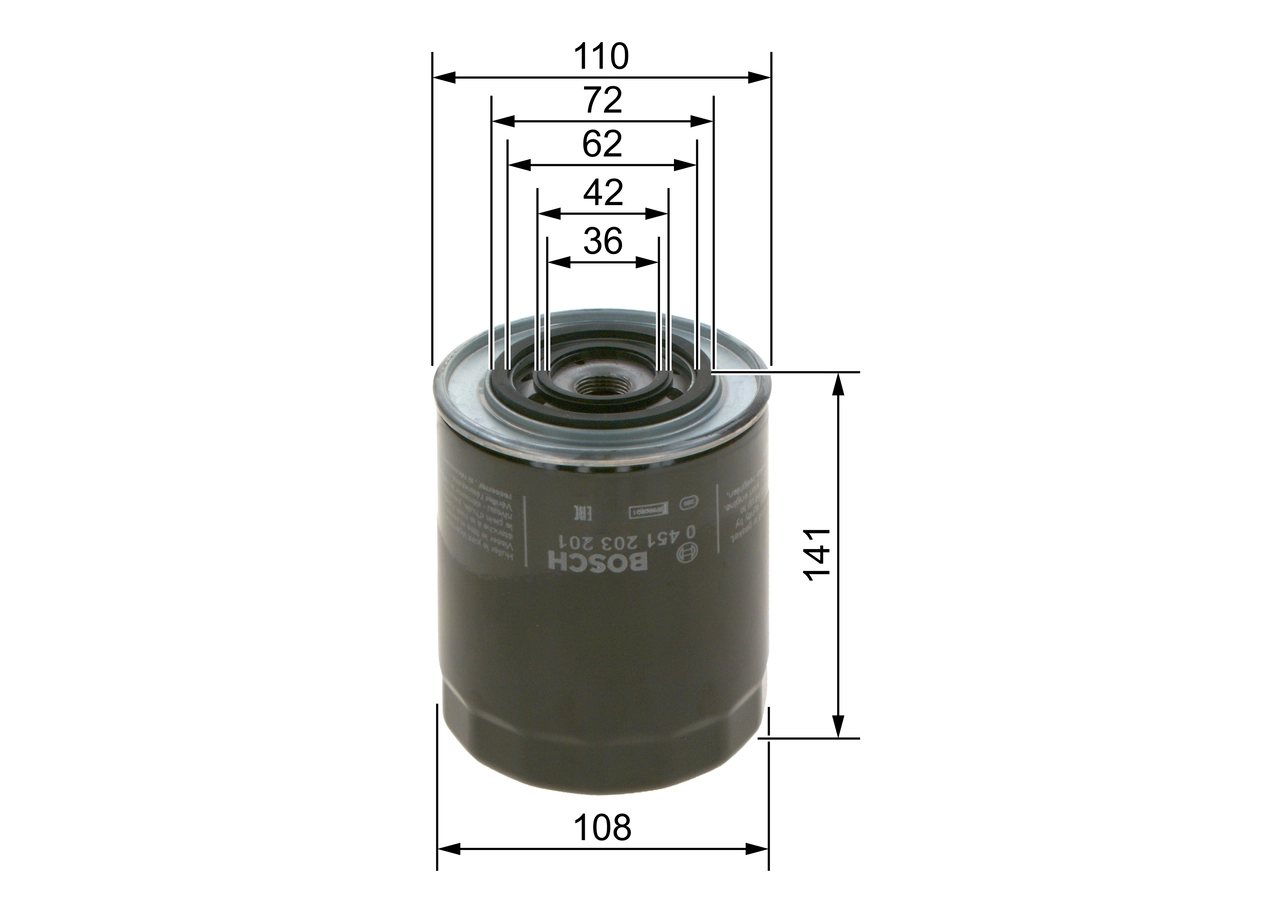 Yag Filtresi Master Ducato Jumper Daily Movano Boxer Trafic Mascott 2,5D / 2,8 | BOSCH 0451203201 | OEM 4402665 4402665 71713782 1109.AQ 71713782 1109.AQ