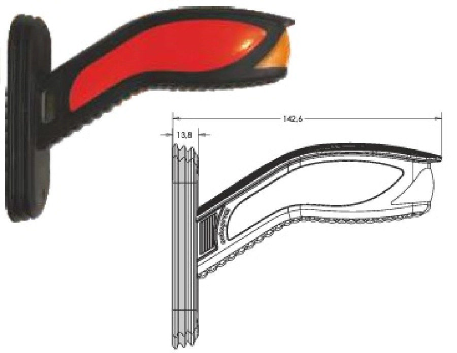 Kobra Neon LED Dinamik Sinyalli Boynuz Lamba Orta | OEM 202007-D