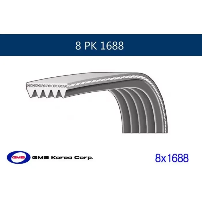 Kanalli Kayis - Ford Cargo - 2524 / Iveco - Tector | GMB GPK 8PK1688 | OEM 4898547 5801616098 51968200368