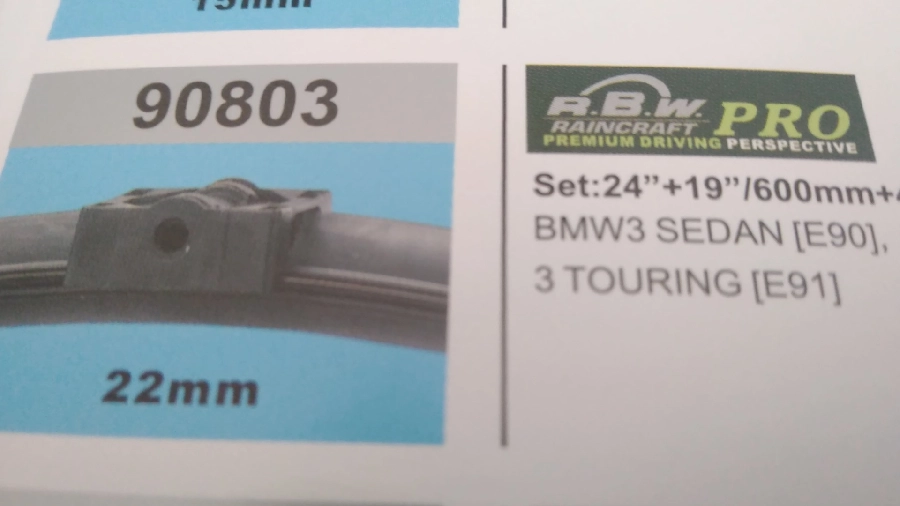 Silgi Paleti (2 Adet) 600 ve 480mm Muz - BMW 3 Series Sedan [E90] (2005-2009) 3 Series Tourıng [E9 | OEM 90803