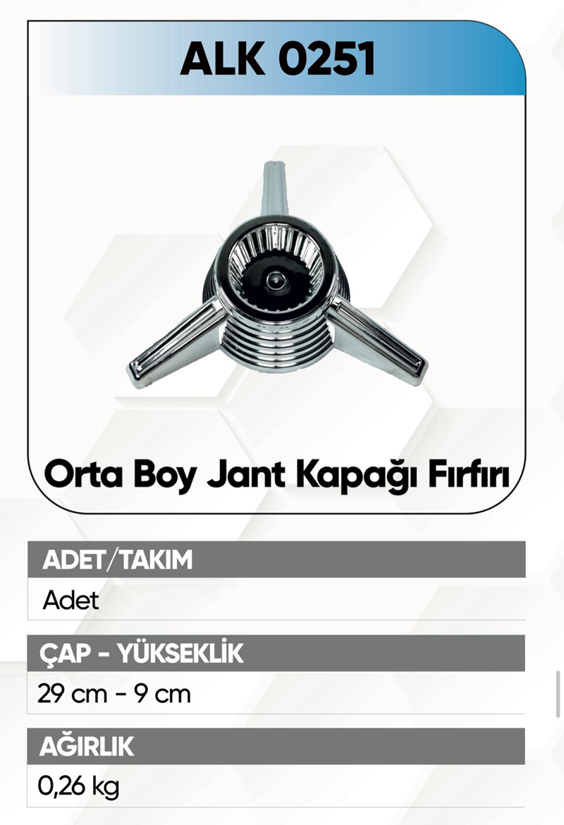 Alkotek Jant Kapağı Fırfırı Orta Boy