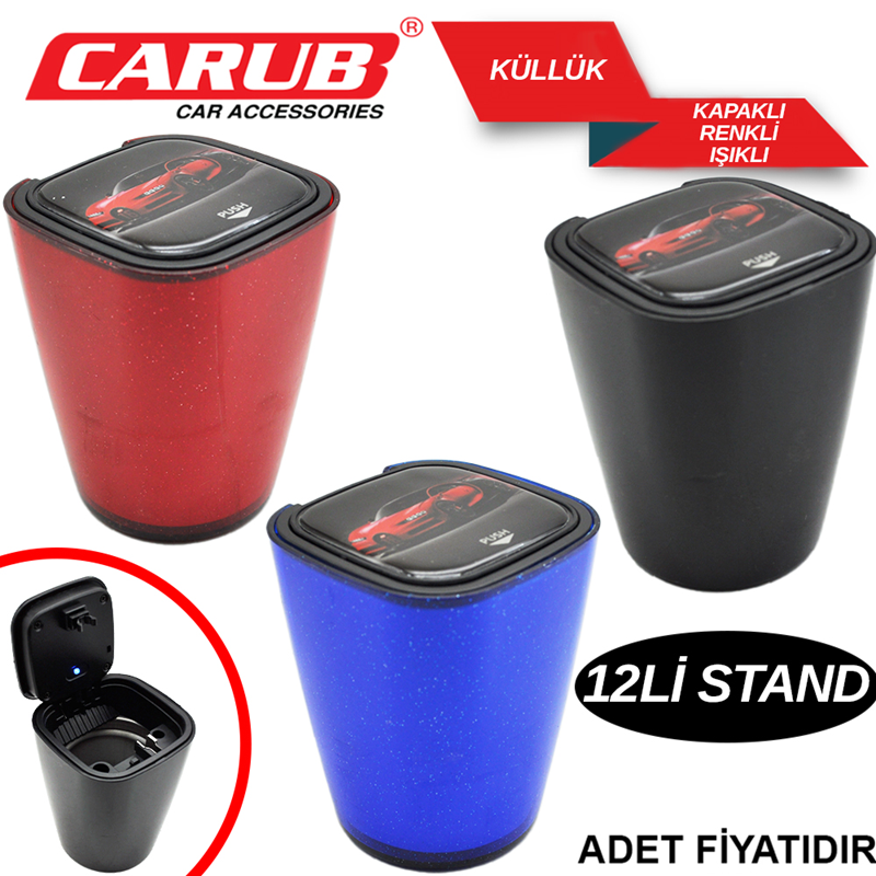 Carub Küllük Işıklı Kapaklı Renkli (12 Li Standtlı )