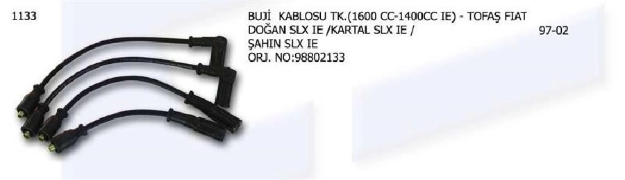 Buji + Bobin Kab. Kalın Mavi Kablo 7MM ** Performans ** Lpgli Araçlara Özel Doğan SLX - Şahin SLX İnj | OEM F3055P
